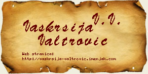 Vaskrsija Valtrović vizit kartica